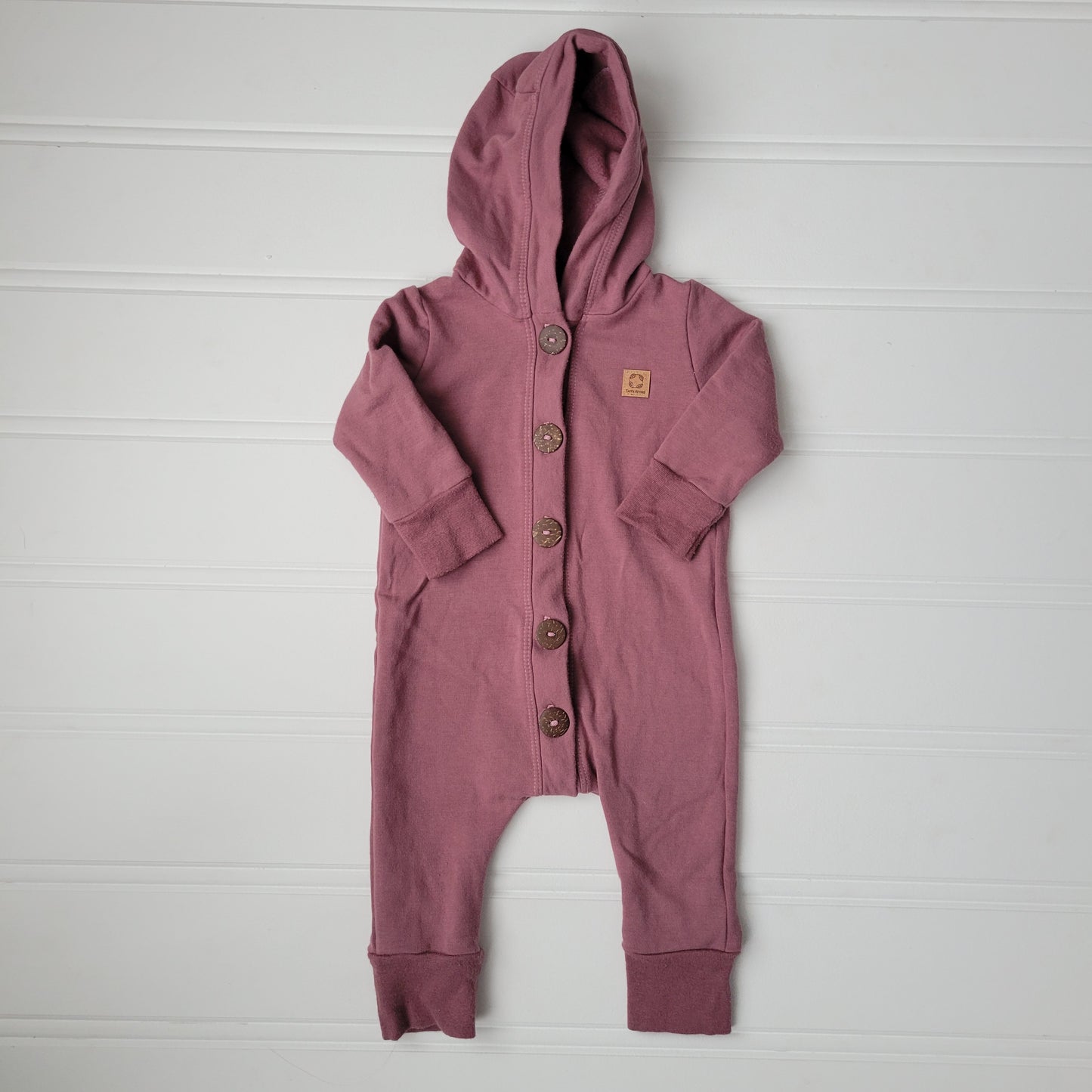 Hood Romper - Bamboo Fleece - Rose Brown - 6-9M